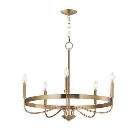 Maxim Lighting Frankie 5-Light Chandelier, Heritage 14495HR